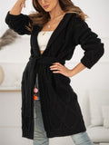 Female Long Sleeve Lace Up Knitted Cardigan Sweater