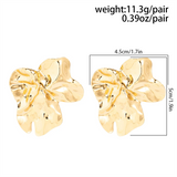 Female Irregular Wrinkles Floral Pattern Stud Earrings