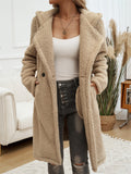 Women's Wool-Like Texture Comfortable Hooded Coat