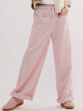 Low-rise Striped Drawstring Pants for Women