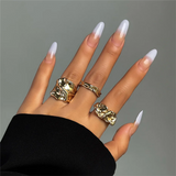 Women's 3Pcs/Set Trendy Irregular Metal Rings