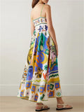 Women's Vogue Personality Graffiti Flowy Vacation Midi Sundress