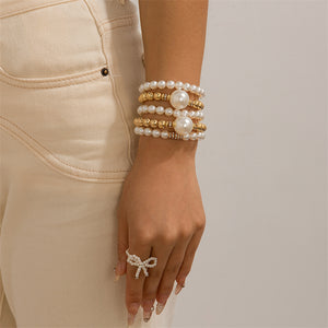 5Pcs/Set Bohemian CCB Beads Pearl Bracelets for Lady