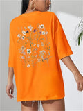 Women's Beautiful Flower Print Cozy Oversized T-shirts