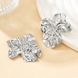 Female Irregular Wrinkles Floral Pattern Stud Earrings