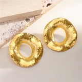 Exaggerated Hollow Circle Statement Earring for Women