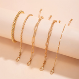 Couple 5pcs/Set Sequins Beads Paper Clip Chain Bracelets