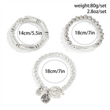 3pcs/Set Coin OT Buckle Charm Bracelets for Ladies