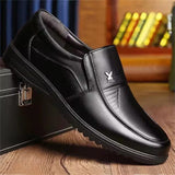 Men's Middle-Aged Casual Cozy Patent Leather Dress Shoes