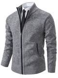 Stand Collar Zipper Knitted Sweaters for Men