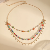 Lovely Colorful Flower Beads Tassel Necklace for Women