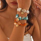 Golden Seashell Charm Irregular Bracelets for Ladies