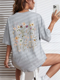 Women's Beautiful Flower Print Cozy Oversized T-shirts