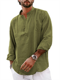 Oversized Streetwear Henley Shirts for Men