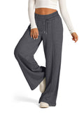 Solid Color Wide Leg Sporty Trousers for Ladies