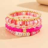 Sweet 5pcs/Set Ceramic Acrylic Beads Letter LOVE Bracelets