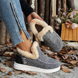 Women's Super Comfy Plush Lined Fuzzy Slip-On Ankle Boots