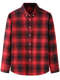 Retro Contrast Color Plaid Lapel Button Up Shirt for Men