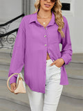 Candy Color Loose Casual Long Sleeve Blouse for Women