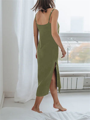 Casual Simple Women's Hem Split Sleeveless Cami Dresses