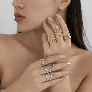 3Pcs/Set Female Fashionable Water Drop Shaped Irregular Rings