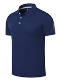 Men's Simple Solid Color Short Sleeve Polo Shirt