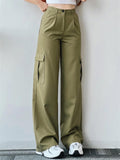 Female Comfort Multi-Pocket Wide Leg Cargo Pants