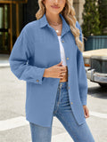 Chic Loose Lapel Solid Color Blouses for Women