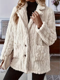 Winter Warm Double-Sided Plush Lapel Pocket Coat for Female