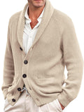 Men's Solid Color Slim Fit Single-Breasted Knitted Sweater