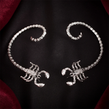 Female Gothic Antique Silver Scorpion Earrings