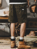 Loose-fitting Drawstring Knee-Length Cargo Shorts for Male