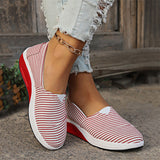 American Flag Print Cozy Canvas Loafers for Women