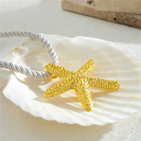 Ladies Boho Style Braided Rope Starfish Graphic Necklace