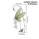 Fairy Wings Floral Pearl Pendant Clip Earring for Women