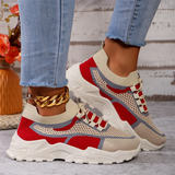 Lace Up Platform Knitted Running Shoes for Ladies