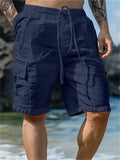 Male Drawstring Elastic Waist Breathable Beach Shorts