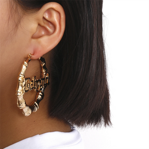 Women's Letter "Babygirl" Hollow Out Rugged Earrings