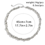 Silver Irregular Bead Hip-Hop Chain Necklace