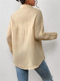 Women's Holiday Candy Color Lapel Button Up Blouses