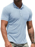 Men's Fitted Lapel Collar Short Sleeve Stretchy Shirts