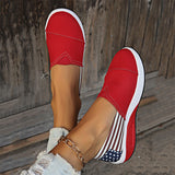 American Flag Print Cozy Canvas Loafers for Women