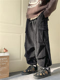 Men's Corduroy Lace Up Multi-Pocket Baggy Cargo Pants