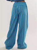 Low-rise Striped Drawstring Pants for Women