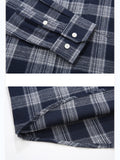 Retro Contrast Color Plaid Lapel Button Up Shirt for Men