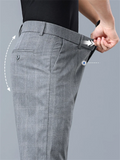 Men's Fashionable Regular Fit Checked Dress Pants