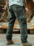 Men's Casual Solid Color Multi-Pocket Cargo Pants