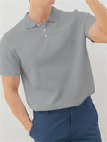 Men's Simple Solid Color Short Sleeve Polo Shirt