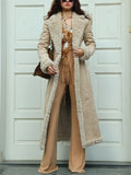 French Style Warm Plush Lapel Faux Suede Overcoats for Lady