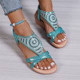 Women's Side Cutout Strap Rhinestone Sequin Sandals